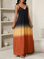 Vestido Maxi de Alças com Efeito Ombré - La Lecce