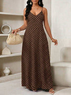 Vestido Longo Floral Decote V com Aplicação de Rosa 3D