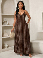 Vestido Longo Floral Decote V com Aplicação de Rosa 3D
