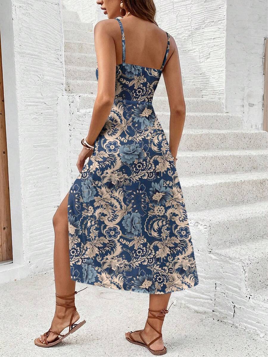 Vestido Camiseta com Amarração e Fenda - La Lecce