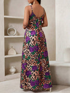 Vestido Longo Floral Decote V com Aplicação de Rosa 3D
