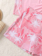 Conjunto de Praia 2 Peças com Regata e Saia Shorts Estampada