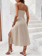Vestido Camiseta com Amarração e Fenda - La Lecce
