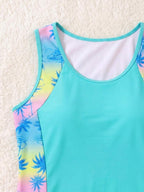 Conjunto de Praia 2 Peças com Regata e Saia Shorts Estampada
