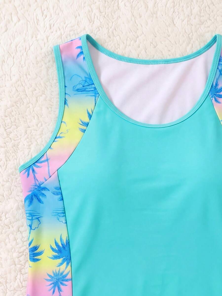 Conjunto de Praia 2 Peças com Regata e Saia Shorts Estampada