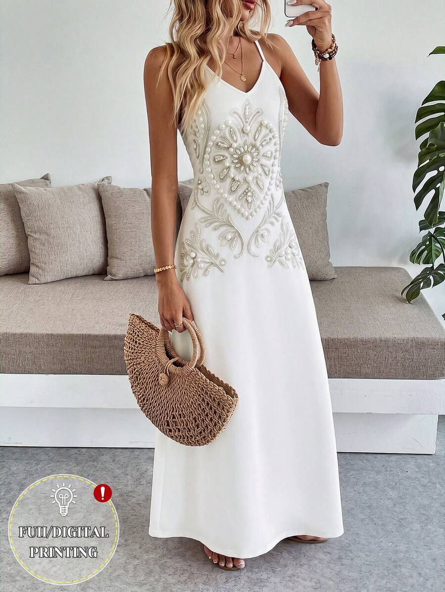 Vestido Longo Boho de Alças Finas com Bainha Assimétrica - La Lecce