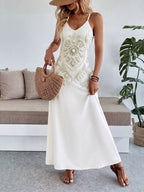Vestido Longo Boho de Alças Finas com Bainha Assimétrica - La Lecce