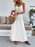 Vestido Longo Boho de Alças Finas com Bainha Assimétrica - La Lecce