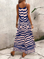 Vestido Longo Estampa de Onça com Alças Finas