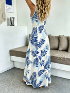 Vestido Longo Boho de Alças Finas com Bainha Assimétrica - La Lecce