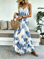 Vestido Longo Boho de Alças Finas com Bainha Assimétrica - La Lecce