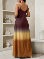 Vestido Maxi de Alças com Efeito Ombré - La Lecce