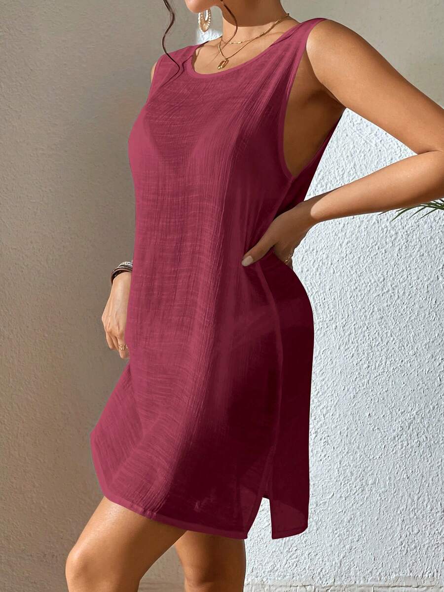 Vestido Saída de Praia com Decote U e Costas Abertas - La Lecce