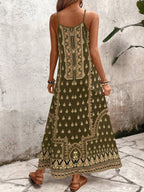 Vestido Longo Estampa de Onça com Alças Finas