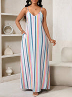 Vestido Longo Floral Decote V com Aplicação de Rosa 3D