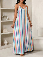 Vestido Longo Floral Decote V com Aplicação de Rosa 3D