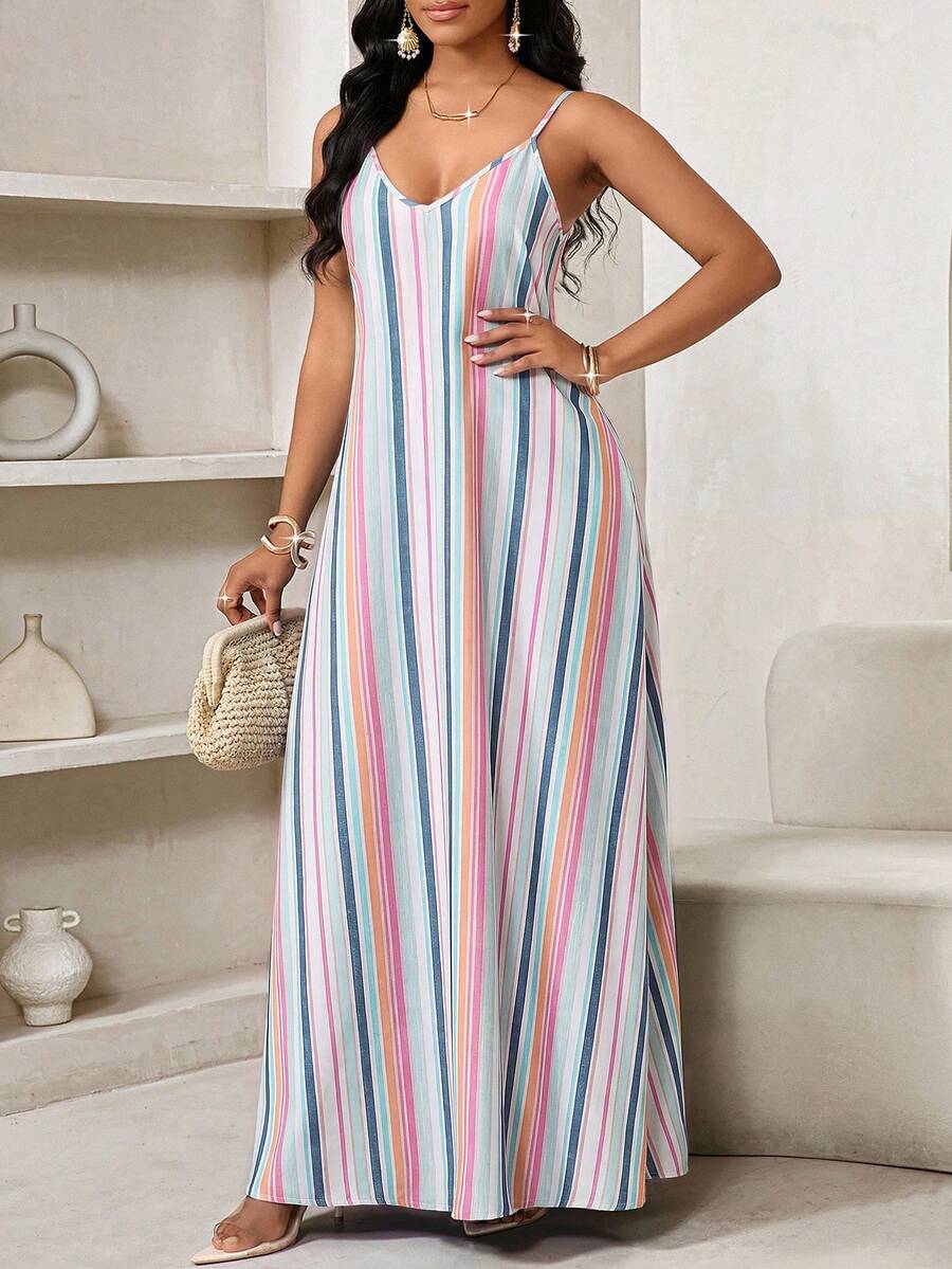 Vestido Longo Floral Decote V com Aplicação de Rosa 3D