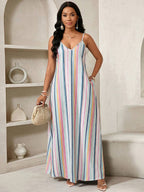Vestido Longo Floral Decote V com Aplicação de Rosa 3D