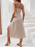 Vestido Camiseta com Amarração e Fenda - La Lecce
