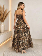 Vestido Longo Boho de Alças com Franzido em Camadas - La Lecce