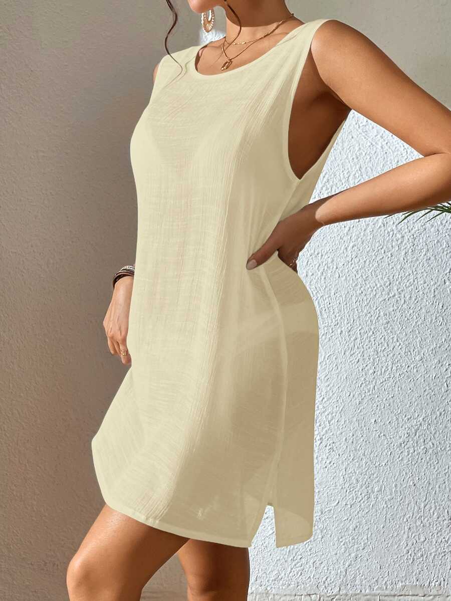 Vestido Saída de Praia com Decote U e Costas Abertas - La Lecce
