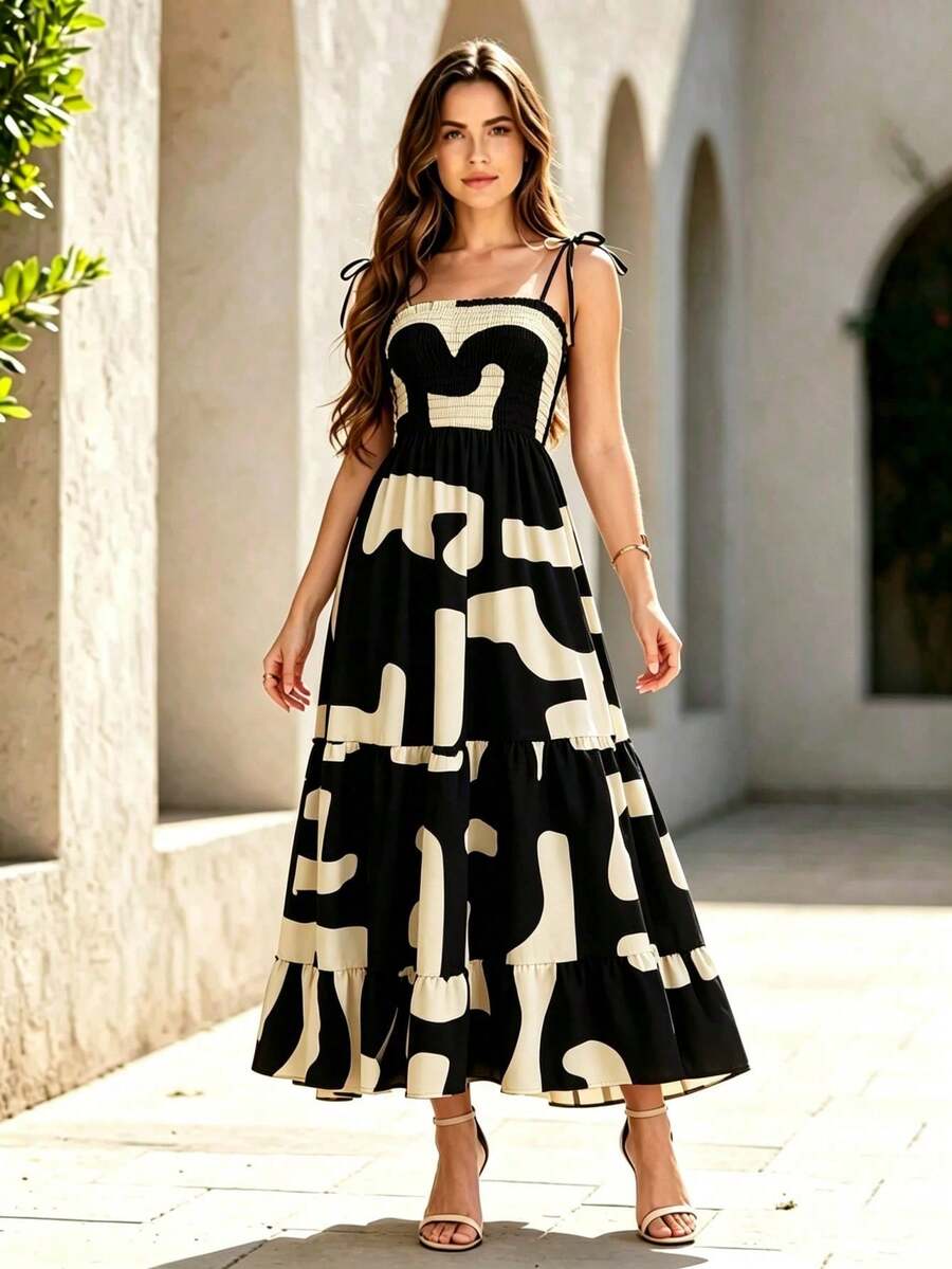 Vestido Midi Tomara que Caia com Saia em Camadas - La Lecce