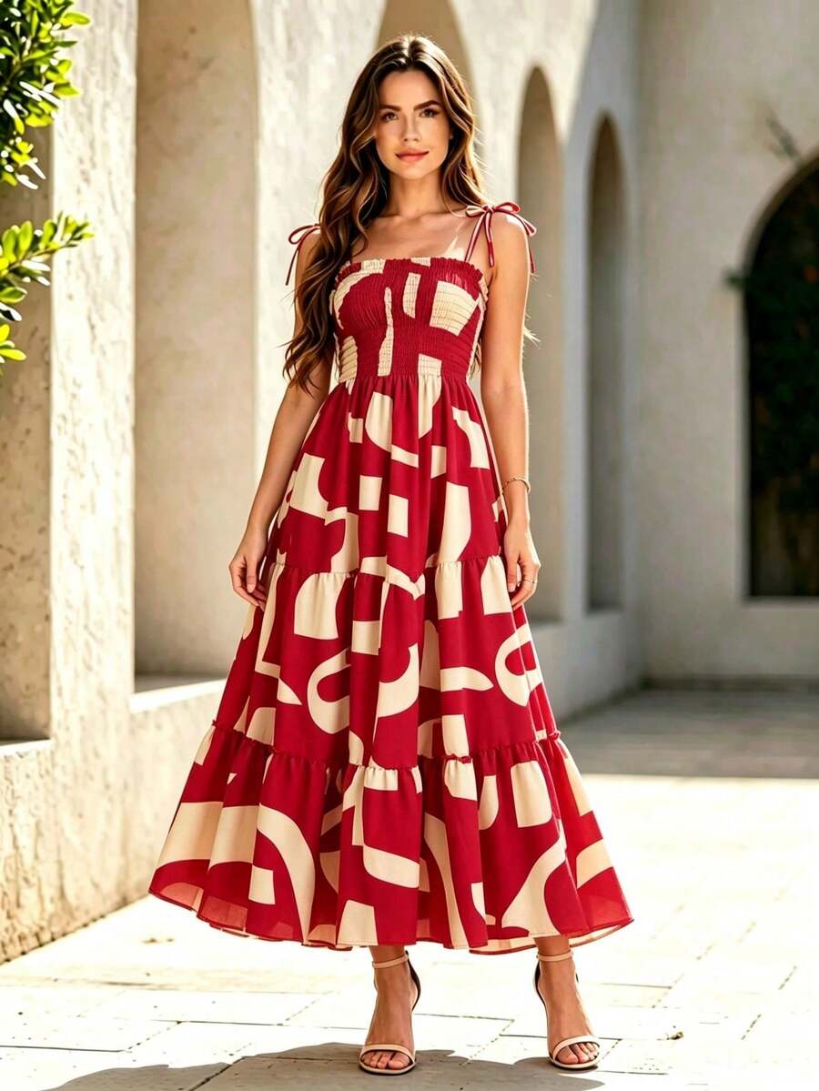 Vestido Midi Tomara que Caia com Saia em Camadas - La Lecce