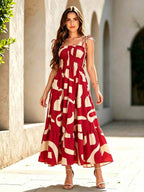 Vestido Midi Tomara que Caia com Saia em Camadas - La Lecce
