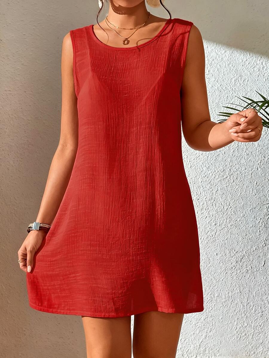 Vestido Saída de Praia com Decote U e Costas Abertas - La Lecce