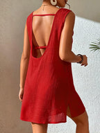 Vestido Saída de Praia com Decote U e Costas Abertas - La Lecce
