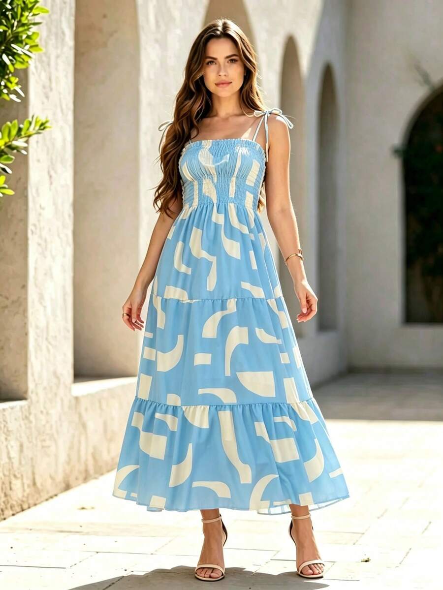 Vestido Midi Tomara que Caia com Saia em Camadas - La Lecce