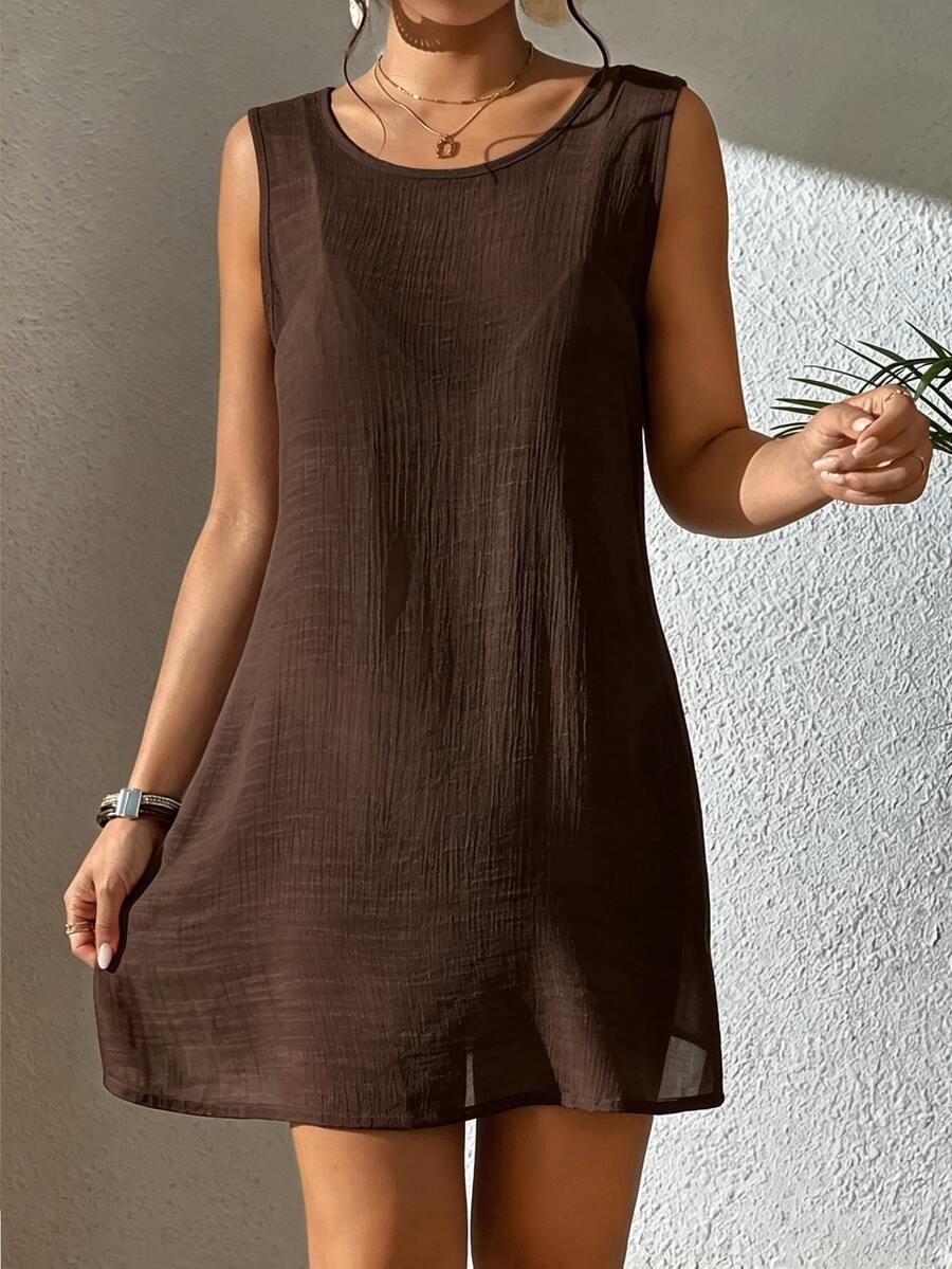 Vestido Saída de Praia com Decote U e Costas Abertas - La Lecce