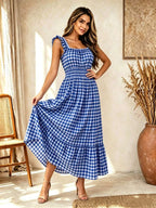Vestido Midi Tomara que Caia com Saia em Camadas - La Lecce