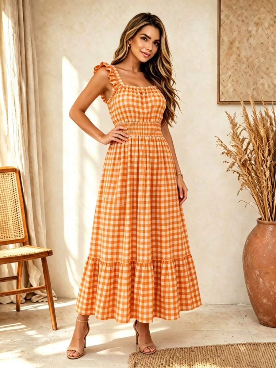 Vestido Midi Tomara que Caia com Saia em Camadas - La Lecce