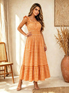 Vestido Midi Tomara que Caia com Saia em Camadas - La Lecce