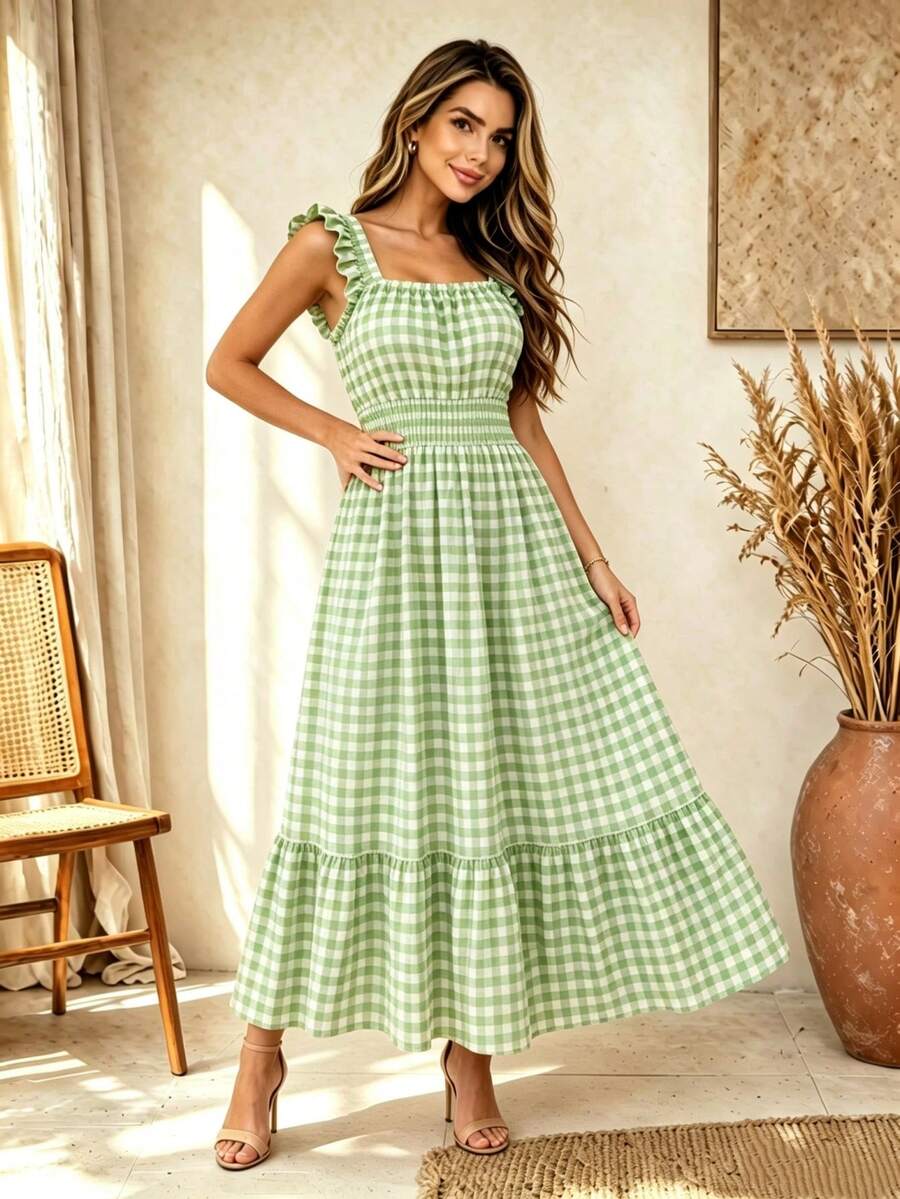 Vestido Midi Tomara que Caia com Saia em Camadas - La Lecce