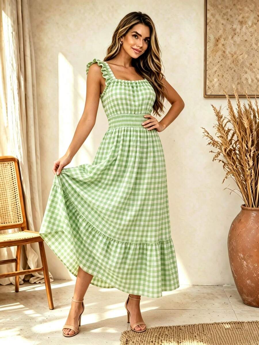 Vestido Midi Tomara que Caia com Saia em Camadas - La Lecce