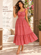 Vestido Midi Tomara que Caia com Saia em Camadas - La Lecce