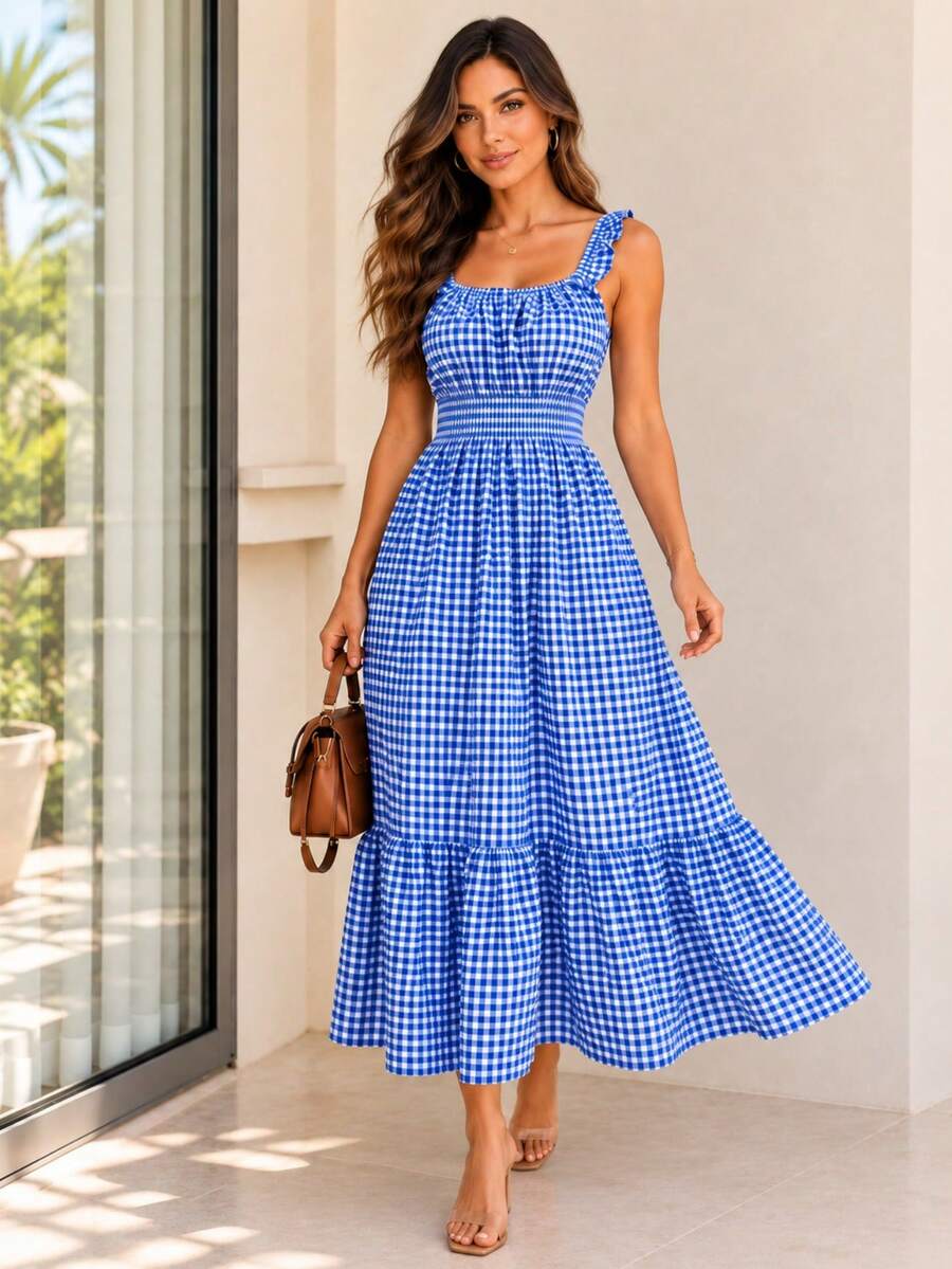 Vestido Midi Tomara que Caia com Saia em Camadas - La Lecce