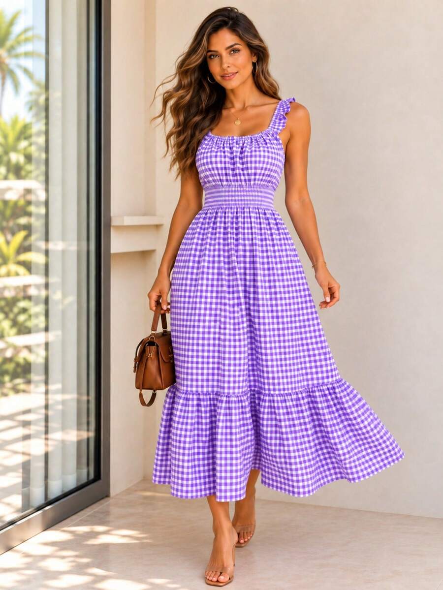 Vestido Midi Tomara que Caia com Saia em Camadas - La Lecce