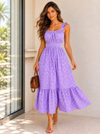 Vestido Midi Tomara que Caia com Saia em Camadas - La Lecce