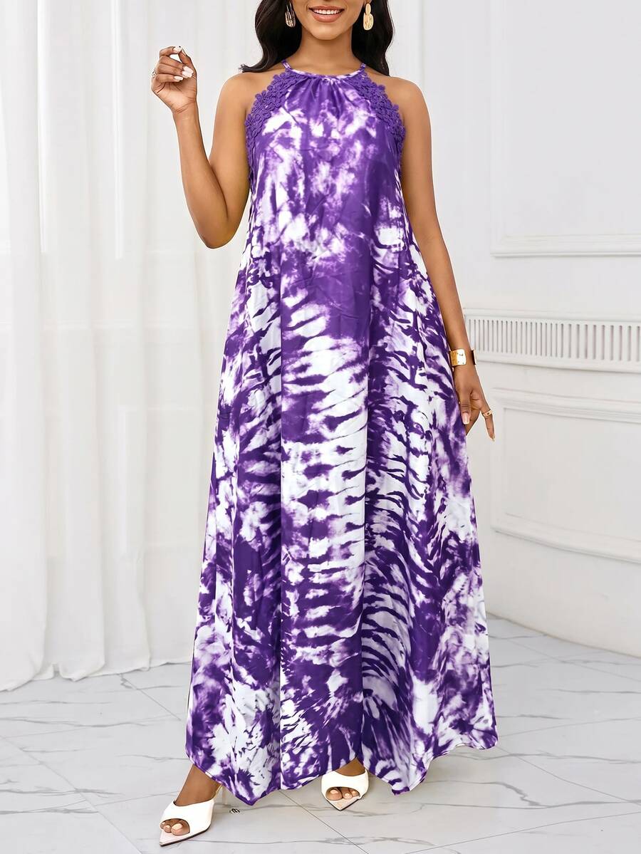 Vestido Maxi Frente Única com Laço e Bainha Assimétrica
