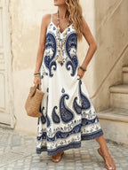 Vestido Longo Estampa de Onça com Alças Finas