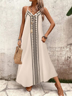 Vestido Longo Estampa de Leopardo com Costas Abertas - La Lecce