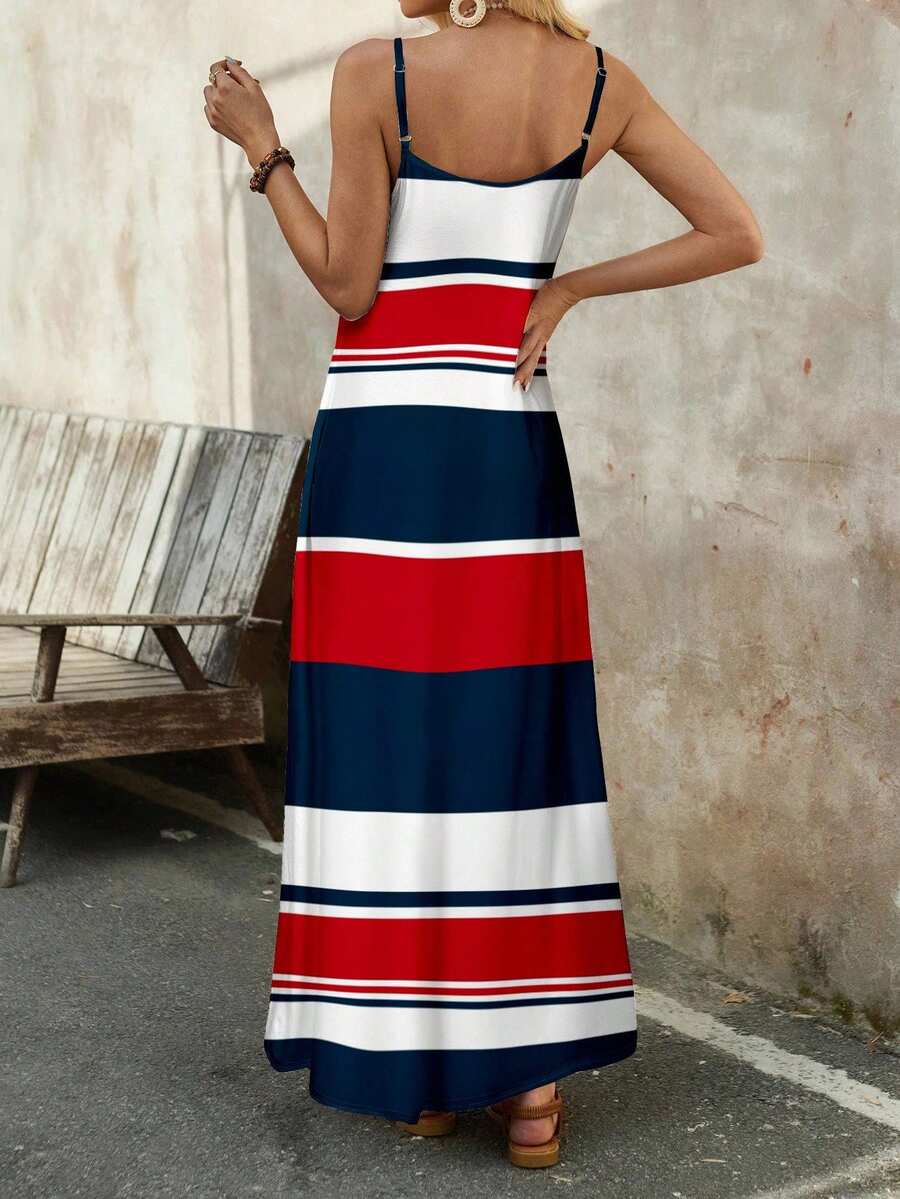 Vestido Longo de Malha com Estampa de Folhas de Coqueiro - La Lecce