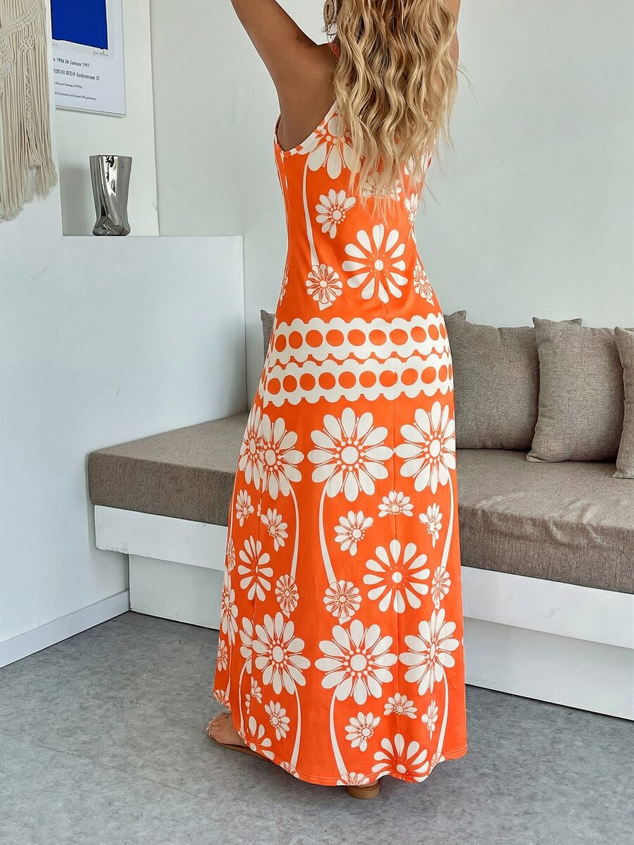 Vestido Longo Boho de Alças Finas com Bainha Assimétrica - La Lecce