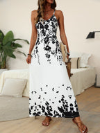 Vestido Longo Boho de Alças Finas com Bainha Assimétrica - La Lecce