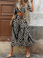 Vestido Longo Estampa de Leopardo com Costas Abertas - La Lecce