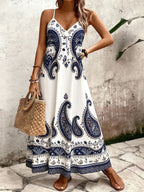 Vestido Longo Estampa de Onça com Alças Finas