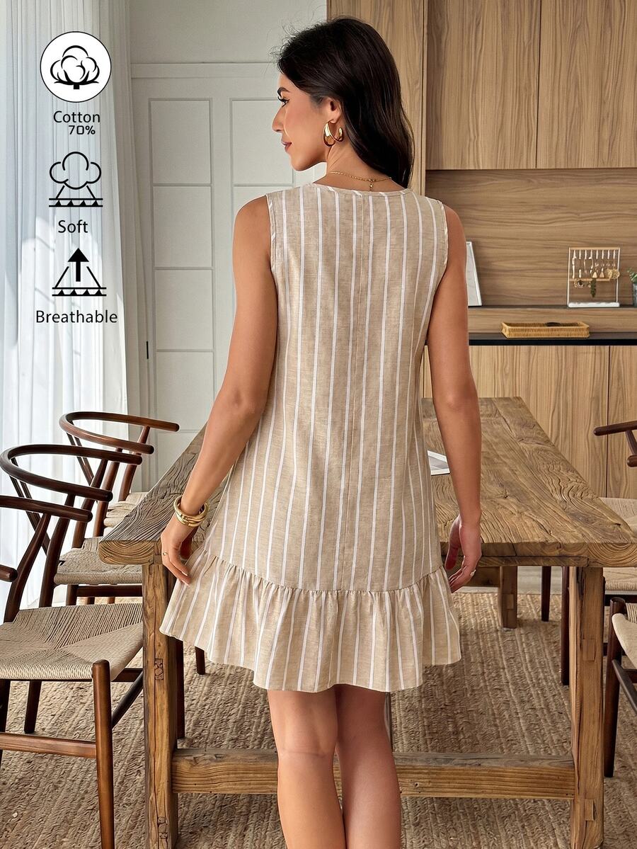 Vestido Midi Bata com Gola Assimétrica e Botões - La Lecce